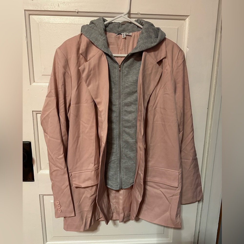 Pink Blazer with Hoodie